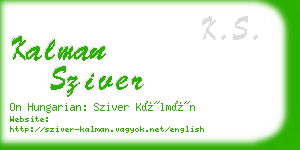 kalman sziver business card